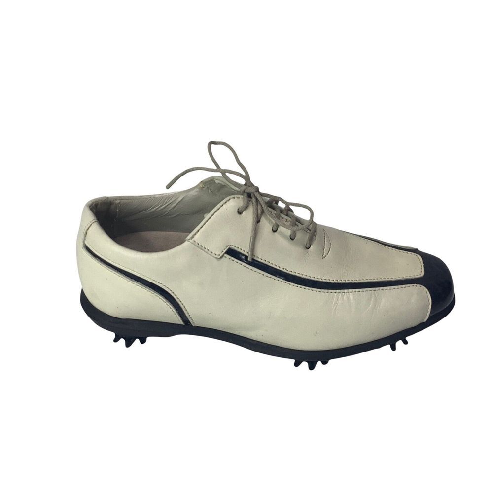 Footjoy Shoes Estate Collection by‎ Women's Golf Cleats White Black 6 M Leather